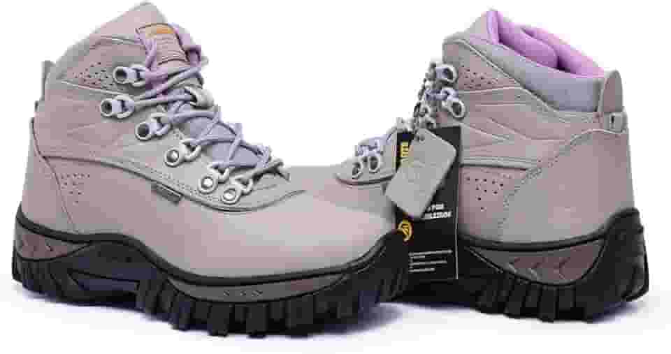 Bota Feminina Trilha em Couro Legítimo Blaqueado com Palmilha de Gel 2066