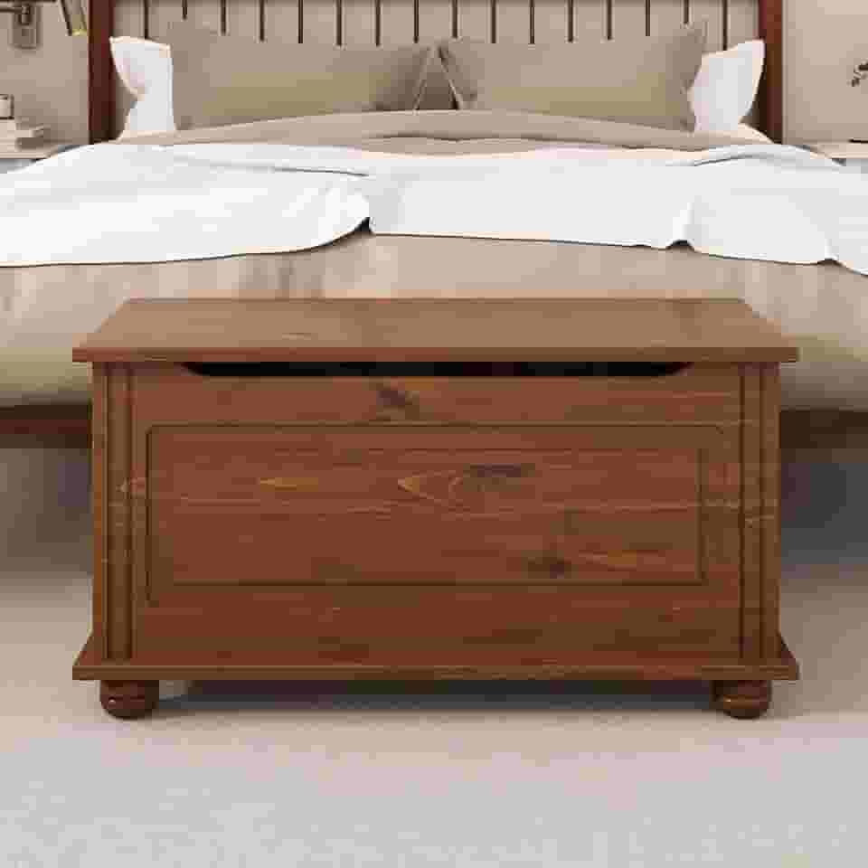 IDIMEX Baú Quarto Banco Organizador Madeira Castanho Bristol