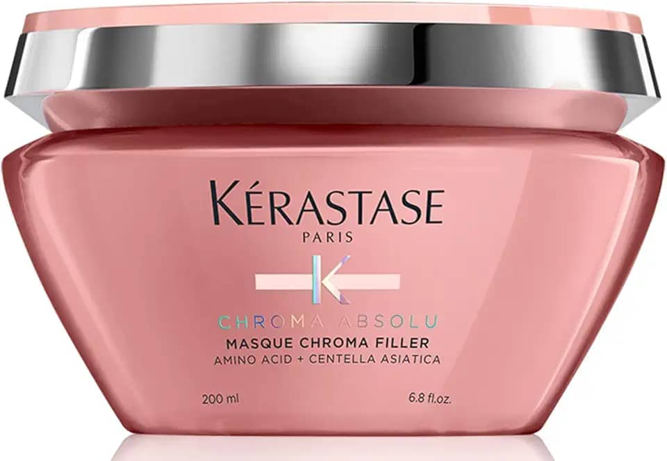 Kérastase Chroma Absolu Chroma Filler Máscara com ação Anti-Porosidade para Cabelos Coloridos Sensíveis ou Danificados de Médios a Grossos, Nutre e Protege a Cor 200ml