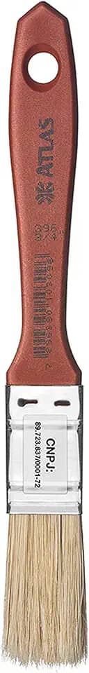 Atlas - Trincha Média de 3/4" com Cerdas Brancas Selecionadas para Pintura em Verniz e Stain.