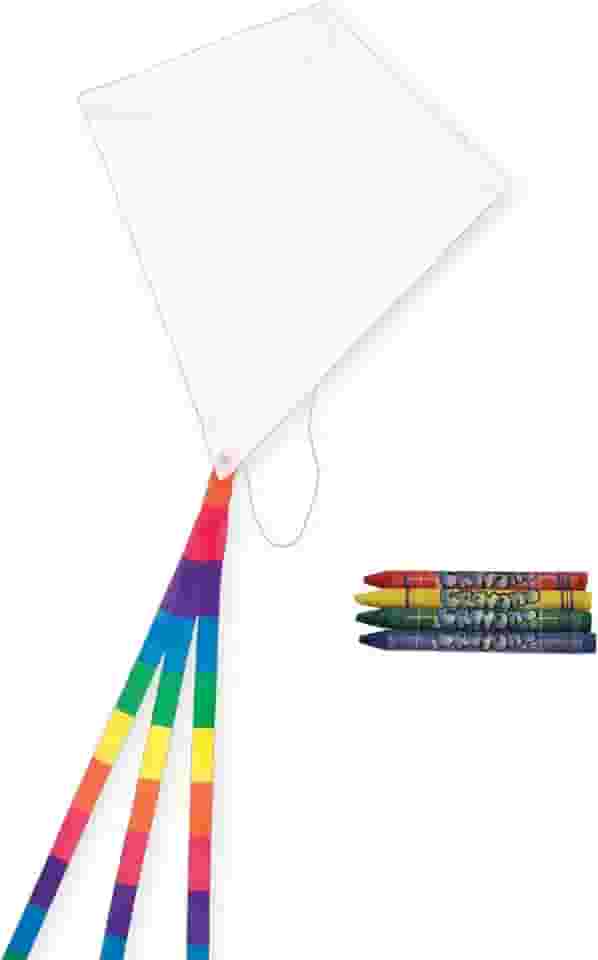 In the Breeze Coloring Diamond Pipa de 50 cm - Linha única - Pipa de tecido Ripstop - Inclui giz de cera, linha de pipa e bolsa - Diversão criativa para crianças e adultos, 3074