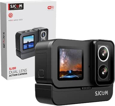 SJ~CAM SJ20 FHD Ultra Night 4K Câmera de Ação Portátil, Dupla Tela, Camera de Ação Esportiva,Bastão de Selfie com 8H de Autonomia,Lente Dupla F2.0/F1.3 4K,Zoom 8X