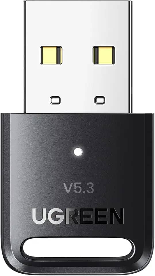 UGREEN Adaptador Bluetooth USB para PC, dongle Bluetooth 5.3 para laptop, mouse, teclado, impressoras, fones de ouvido, alto-falantes, controladores PS5/Xbox/Switch Pro, adaptador Bluetooth sem driver