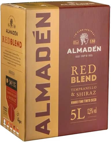 VINHO ALMADEN TINTO SECO RED BLEND TEMPRANILLO/SHIRAZ 3X5LTS BIB
