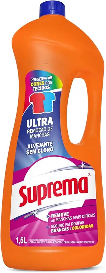 Suprema Alvejante Sem Cloro Remoção De Manchas/Roupas Coloridas 1.5L - Nova embalagem (Pode variar)
