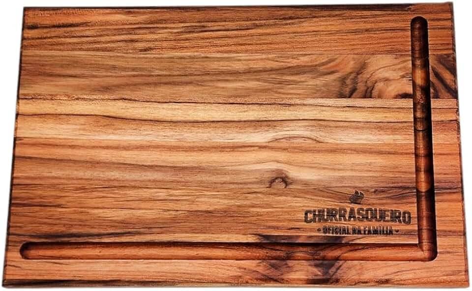 Tábua de Churrasco para Carne, Frios e Hambúrguer, Ideal para Preparar e Servir com Estilo em Churrascos, Perfeita para a Família e Churrasqueiros de Plantão – WOODBULL.