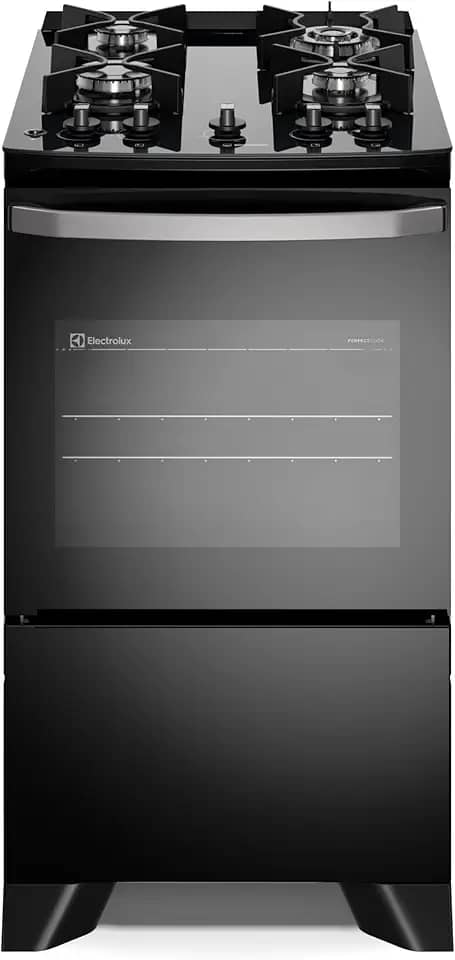 Electrolux Fogão 4 bocas Electrolux Preto Efficient Mesa Vidro, Tripla Chama e PerfectCook (FE4GB) Bivolt