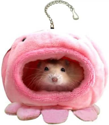 Cama quente para hamster para animais de estimação, casas, cabana de lã, gaiola para pendurar, ninho de brinquedo fofo para mini ratos de animais pequenos, rato, planador de açúcar, chinchila, hamster