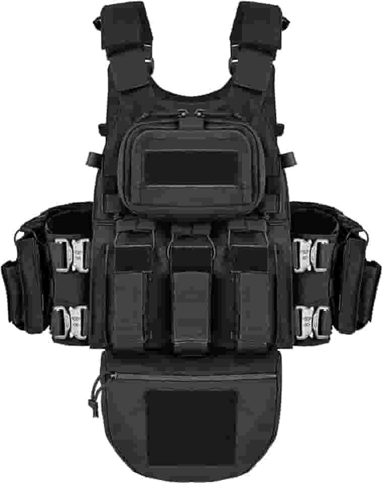 YAKEDA Colete tático para treinamento ao ar livre – Colete Molle com bolsas multifuncionais para treinamento, caça e caminhada