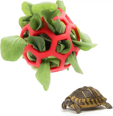 Bola de petisco de tartaruga, alimentador de feno pendurado, bola de grama, suporte para alimentador de frutas e vegetais, brinquedo de forrageamento para animais pequenos, animais de estimação,