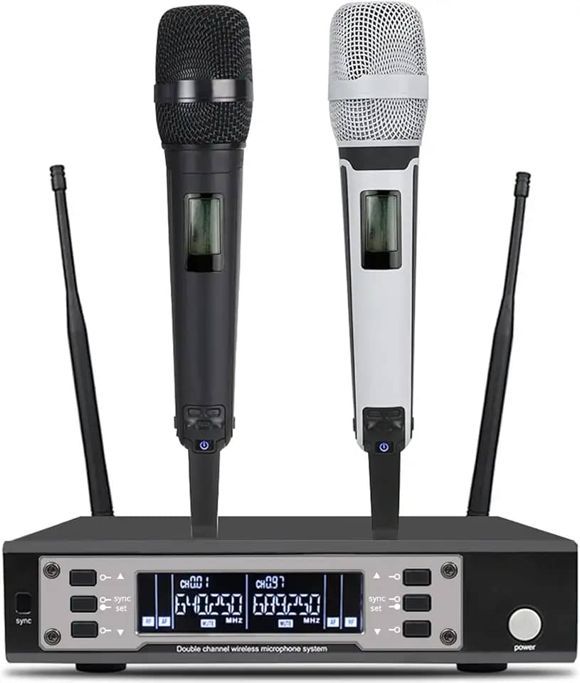 SOMLIMI original EW135G4 Sem Fio Microfone Profissional para Cantares Performances dePalco Karaoke Conferenciada lgreja Palestra (135-Preto+Branco)