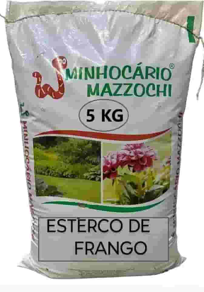 Adubo Orgânico Esterco de Galinha 5kg - Minhocário Mazzochi - Natural, Plantas, Hortas