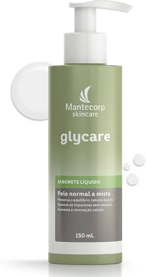 Sabonete Líquido Facial Glycare - 150ml - Limpeza Suave e Ação Hidratante - Ajuda a Reduzir o Brilho - Mantecorp