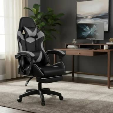 Cadeira Escritório Gamer Reclinável Ergonômica Profissional (Preto)