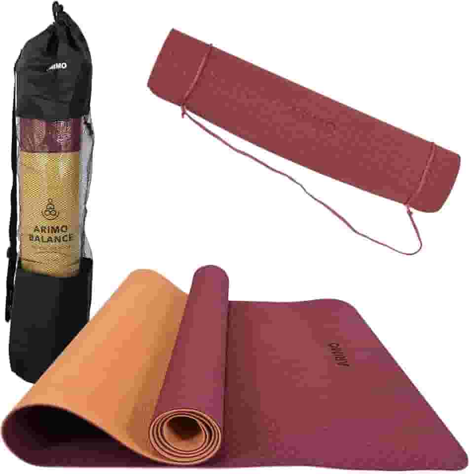 ARIMO Tapete Yoga Mat Antiderrapante TPE Ecológico Biodegradável Todos Os Tipos de Yoga/Pilates 181 x 61 cm x 4 mm