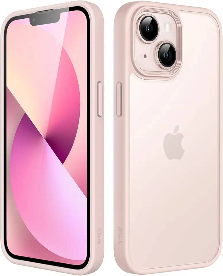 JETech Capa Fosca para iPhone 13 6,1 Polegadas, Case Proteção Contra Quedas de Grau Militar à Prova de Choque, Capinha Traseira Translúcida Fosca para Telefone, Anti-Impressão Digital (Giz Rosa)