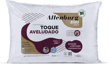 Travesseiro Toque Aveludado - 100 Anos - 48cm x 68cm - Branco