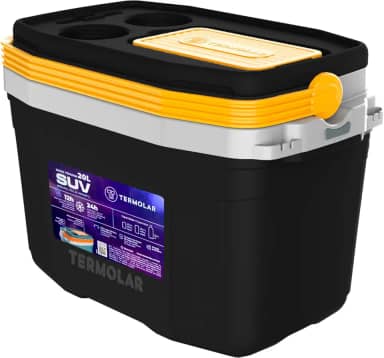 Caixa Térmica Cooler 20l Com Alça Praia Preto Camping