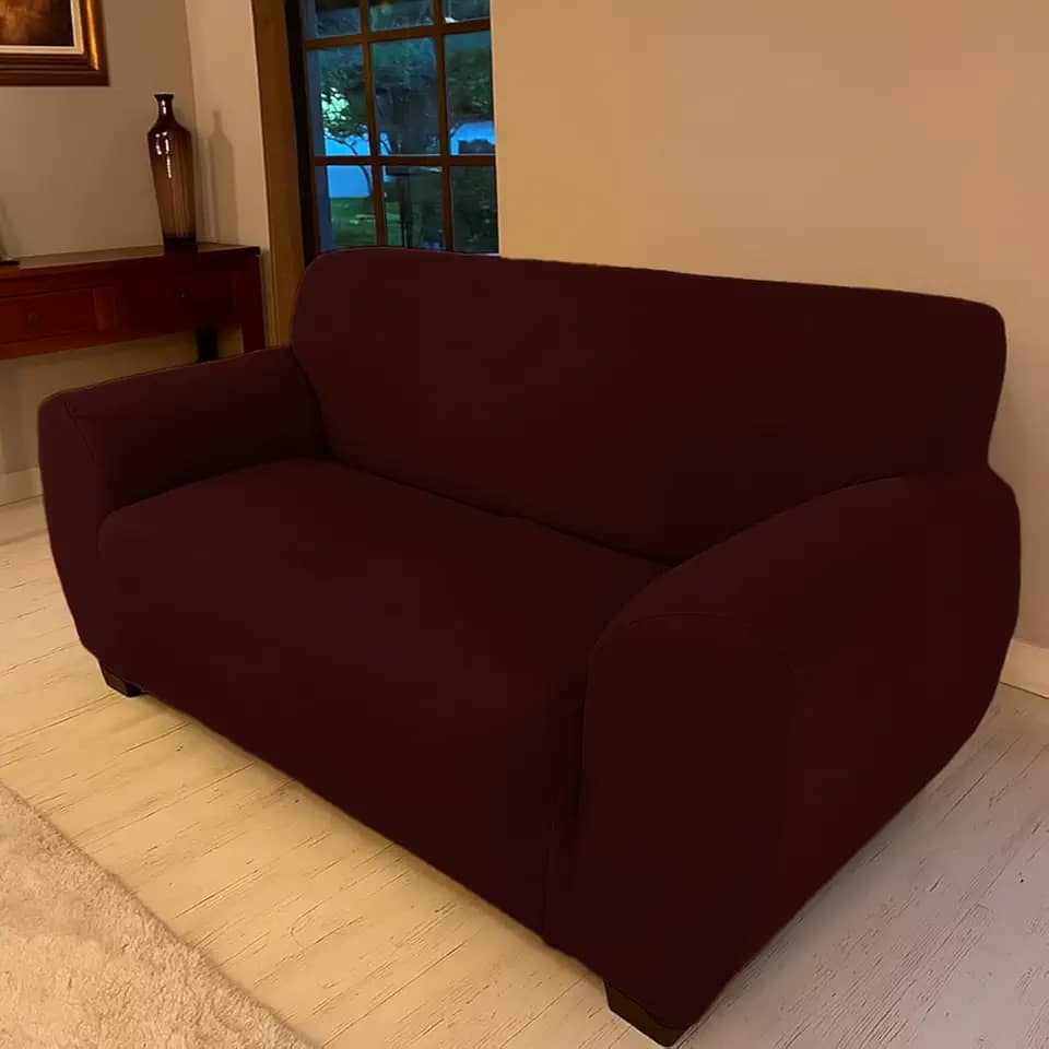 Capa Para Sofá Malha Gel Arte Cazza Vinho 3 Lugares