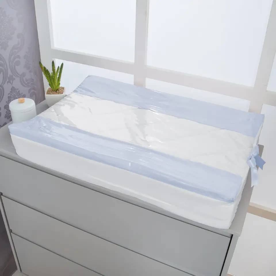 Trocador De Cômoda Anatômica Para Bebê Coleção Pérola Luxo - Azul Bebê