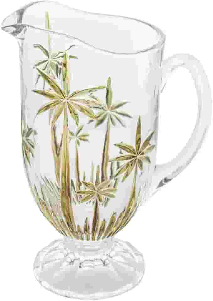 WOLFF - Jarra de Cristal Palmeira - 1,5 Litros - Linha Palm Tree Handpaint