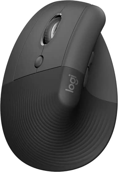 Logitech Mouse Sem Fio Lift Left Grafite Vertical Com Design Ergonômico Conexão Bluetooth ou USB Logi Bolt Cliques Silenciosos DPI máximo de 4000 6 botões Compatível com Windows/macOS/iPadOS