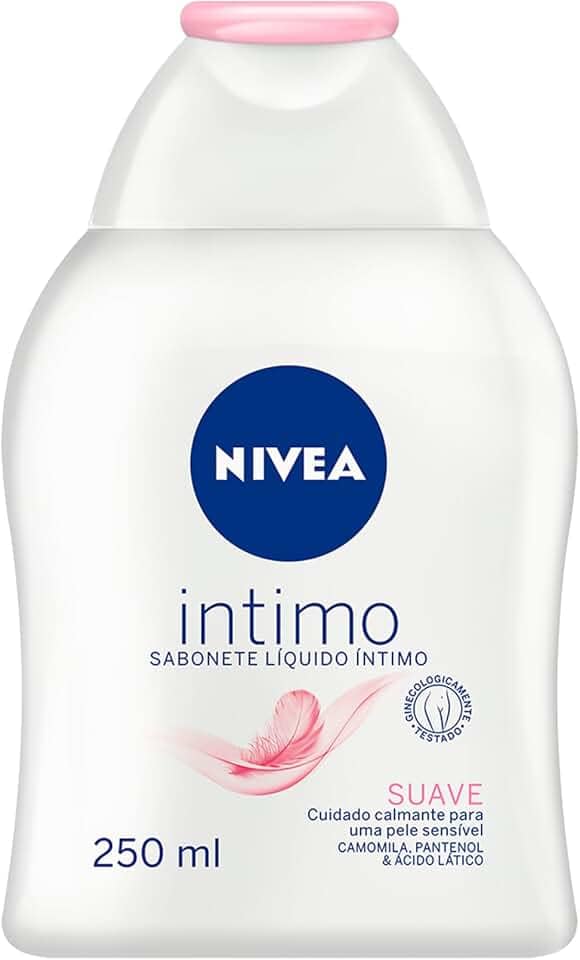 NIVEA Sabonete Líquido Íntimo Suave 250ml - Mantém o ph natural, com extrato de camomila, limpeza suave, sem corantes, testado dermatologicamente e ginecologicamente