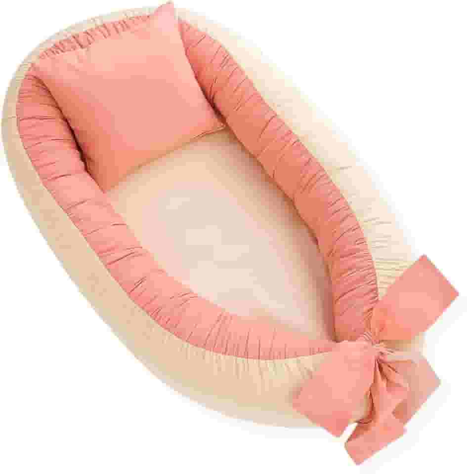 Ninho Redutor de Berço Micropercal 400 fios Cores Lisas (Rose com Palha)