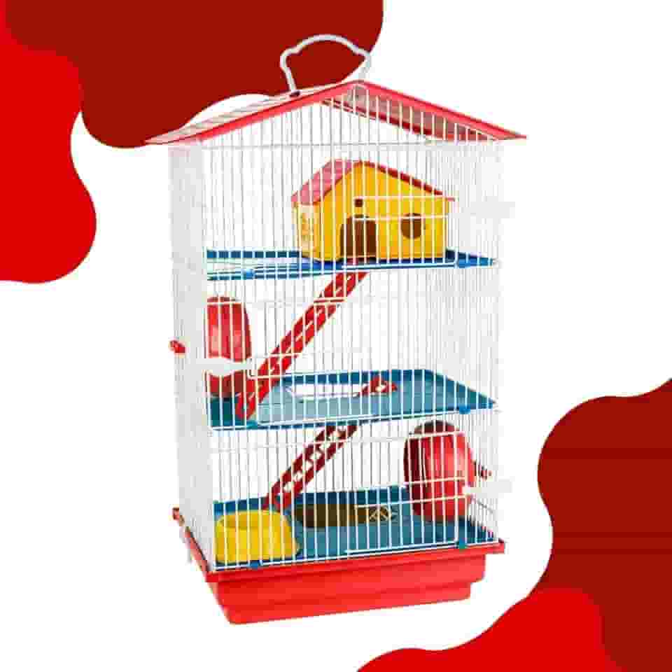 Super Cage 3 Colours Floor Hamster Gerbil Inkmouse Mouse Twister, Gaiola para Hamster (Vermelha)