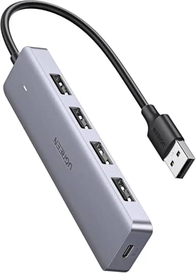 UGREEN Hub USB 3.0 4 portas com porta alimentada tipo C, extensor USB compatível com MacBook Mac Pro Mini iMac Surface Pro XPS IdeaPad MateBook X Pro, notebook, PC, USB, HDD móvel