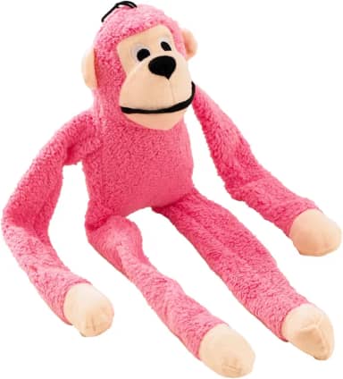 JAMBO PET Brinquedo Mordedor Pelúcia Macaco Rosa Chiclete Com Som Para Cães - Grande, JB25572N