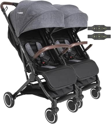 Carrinho para Gemeos Duplo Compacto Kiddo Sprint II Grafite