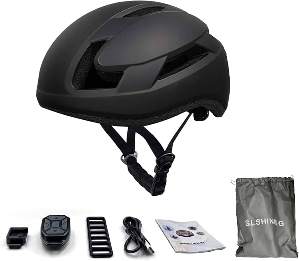 Capacete de Bicicleta Adulto Com de Luz LED, Controle Remoto, Prova de Chuva para Pilotagem, Deslocamento, Absorção de Choque Duradoura para Os Ciclistas Passageiros Com