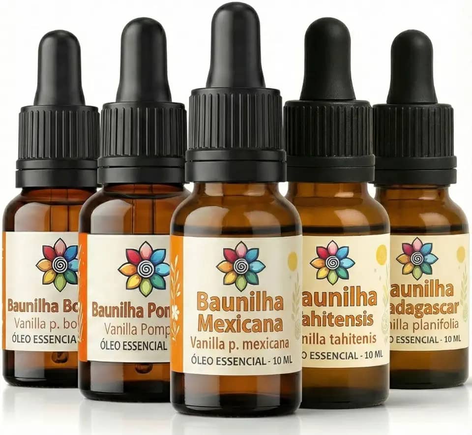 Kit Coleção Óleo Essencial Baunilhas do Mundo: A Experiência Sensorial Definitiva (5 Origens Raras)