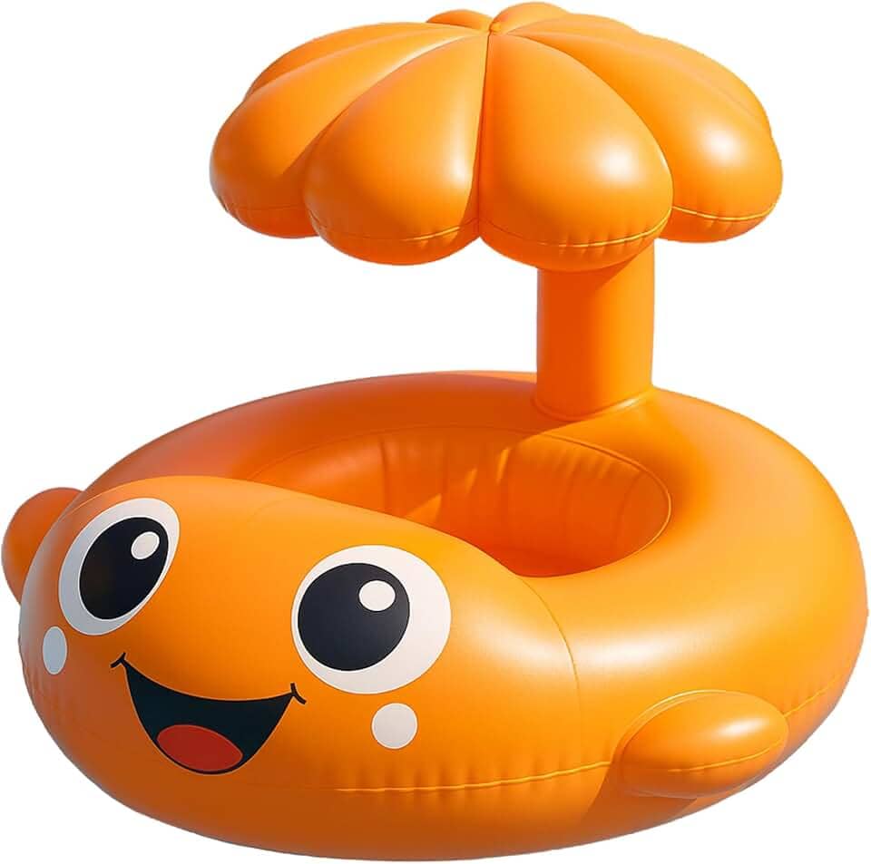 Bóia Inflável Infantil com Cobertura – Modelo Peixinho Proteção Solar, Conforto e Segurança