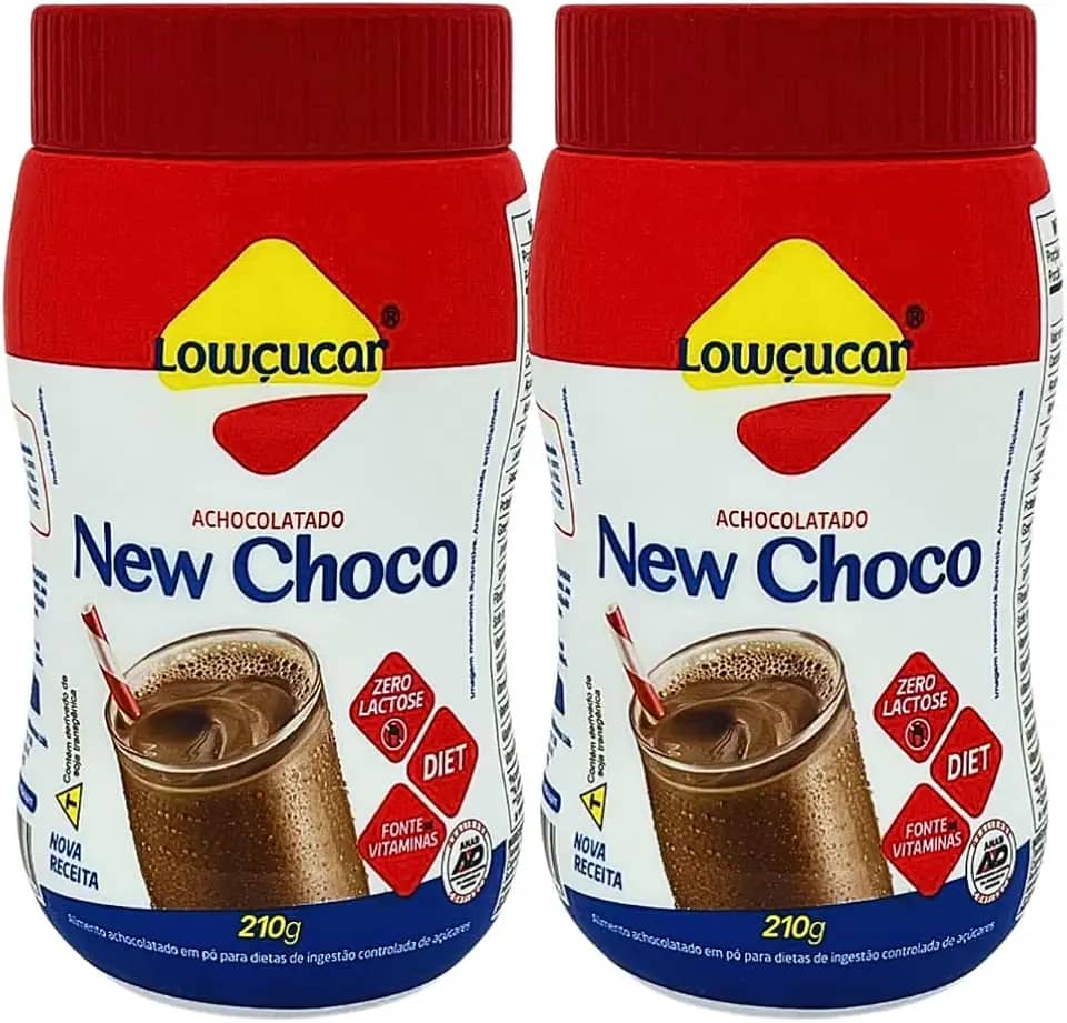 Kit com 2 Potes de Achocolatado Diet Zero Lactose New Choco de 210g cada - Lowçucar