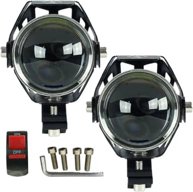 Farol de MILHA PAR de Luz auxiliar Moto U5 led Universal 3 Funções 6000K Branco strobo