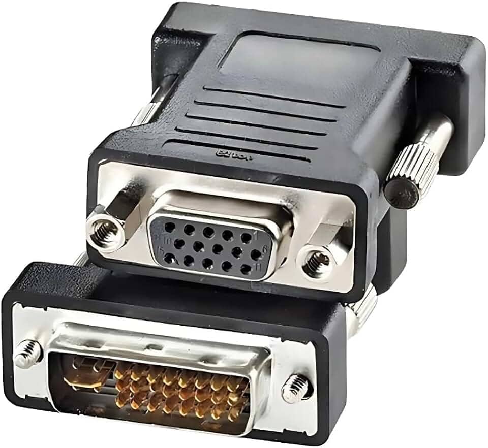 Adaptador de Vídeo DVI 24+5 Pinos Macho para VGA 15 Pinos Fêmea Conversor DVI-VGA para Monitor, TV e Projetor