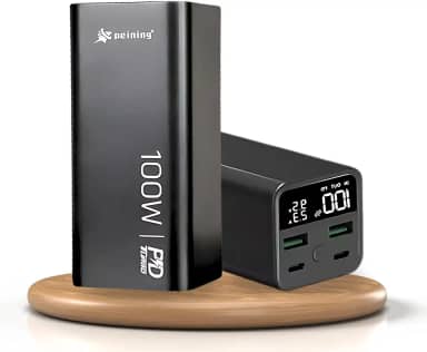 Carregador Portátil Power Bank Premium Turbo de 100w com 20000mah para Macbook, Notebook, Celular, Starlink, Tablet Carregador Universal Potente Com Led Digital de Bateria (Preto)