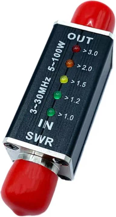 Medidor de potência VSWR com 5 indicadores LED Mini medidor digital portátil de 100 W LED VSWR para transmissão, comunicação de rádio, campo externo