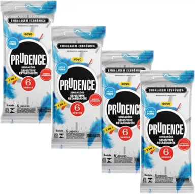 Preservativos Prudence 52mm Extra Fina Efeito Retardante 24 Camisinhas