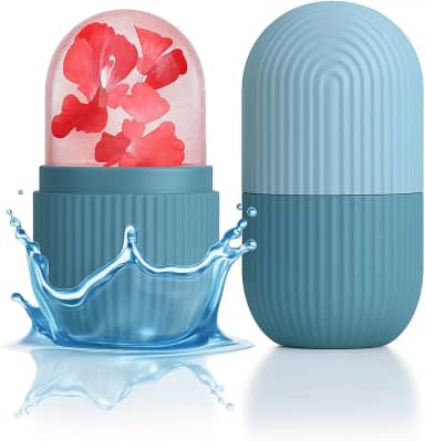 Top Massageador Facial de Gelo Reutilizável – Ice Roller para Rosto, Olhos e Pescoço | Reduz Inchaço, Olheiras, Linhas de Expressão e Alivia Enxaqueca | Skincare Natural com Crioterapia