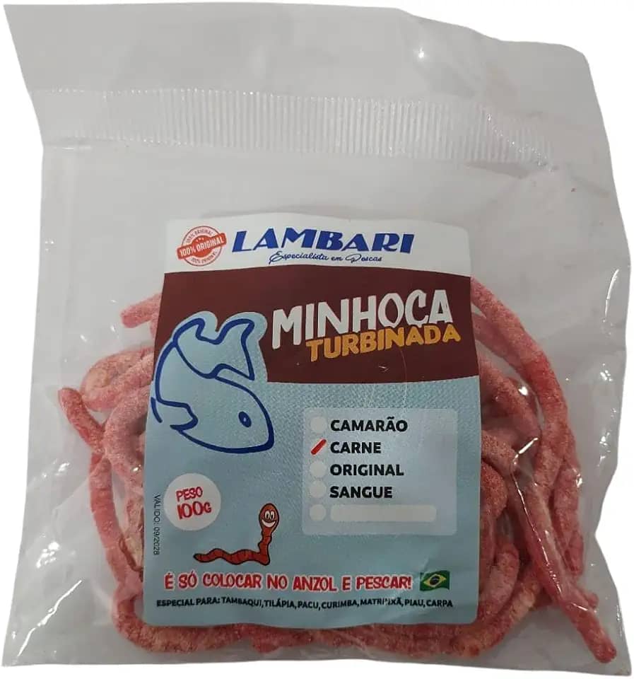 Isca Minhoca Turbinada Pronta Para Pesca De Tilápia Lambari