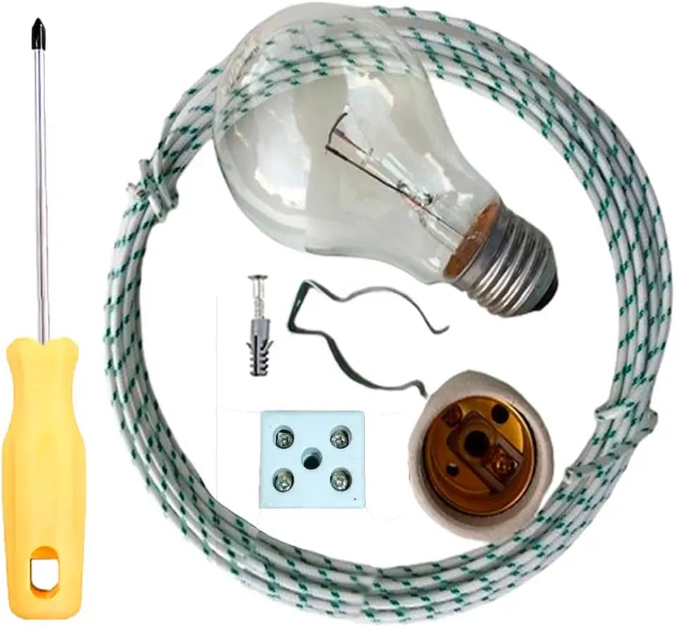 Kit Lâmpada Extra Forte Para Churrasqueira Fio 2 Metros 220v