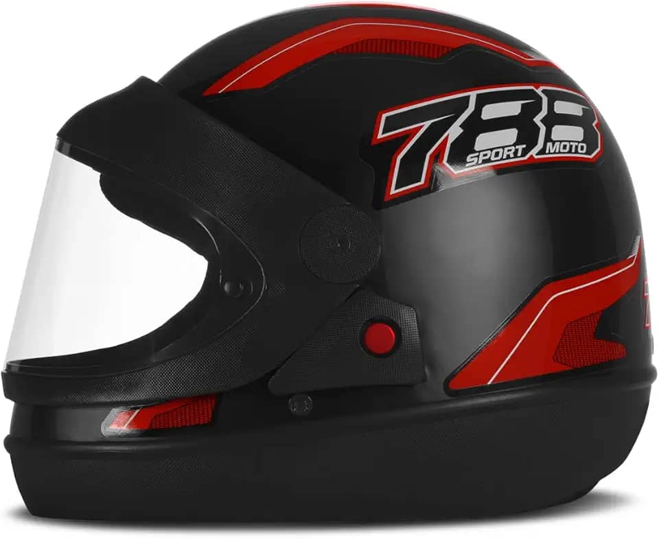 CAPACETE FECHADO PRO TORK NEW SPORT MOTO PRETO - VERMELHO TAM. 60