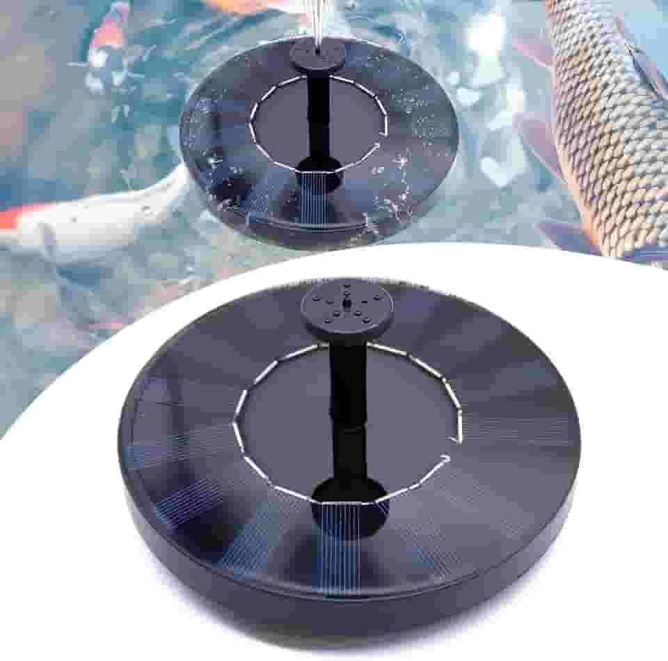 RY - Fonte Solar Chafariz Para Jardim Lago Piscina - Preto