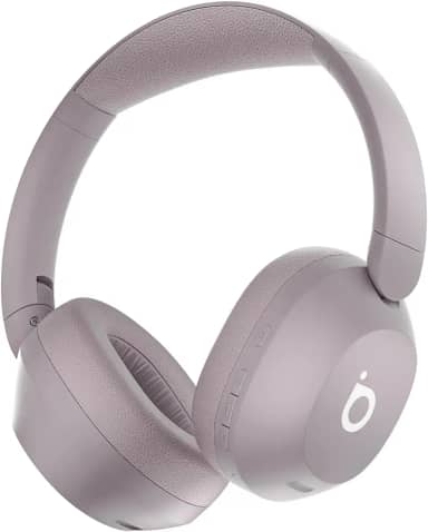 Basike Fone de Ouvido Bluetooth, ANC Cancelamento de Ruído Ativo Headphone Bluetooth 5.4 Headset com Microfone, Certificação Hi-Res Audio, 30 horas reprodução, LE15 (Rosa)