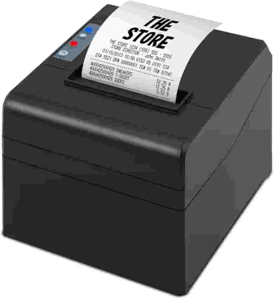 Impressora Termica Portatil, 80 Mm Com Serial/Usb/Ethernet, Imprimir Rótulos, Notas, Recibos, Código de barras, Ideal para Restaurantes, Lojas, Fábricas, Supermercados e Escritórios