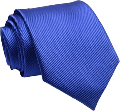 Gravata clássica de cor sólida para homens - Gravata de seda formal para negócios, casamento e escritório, Azul