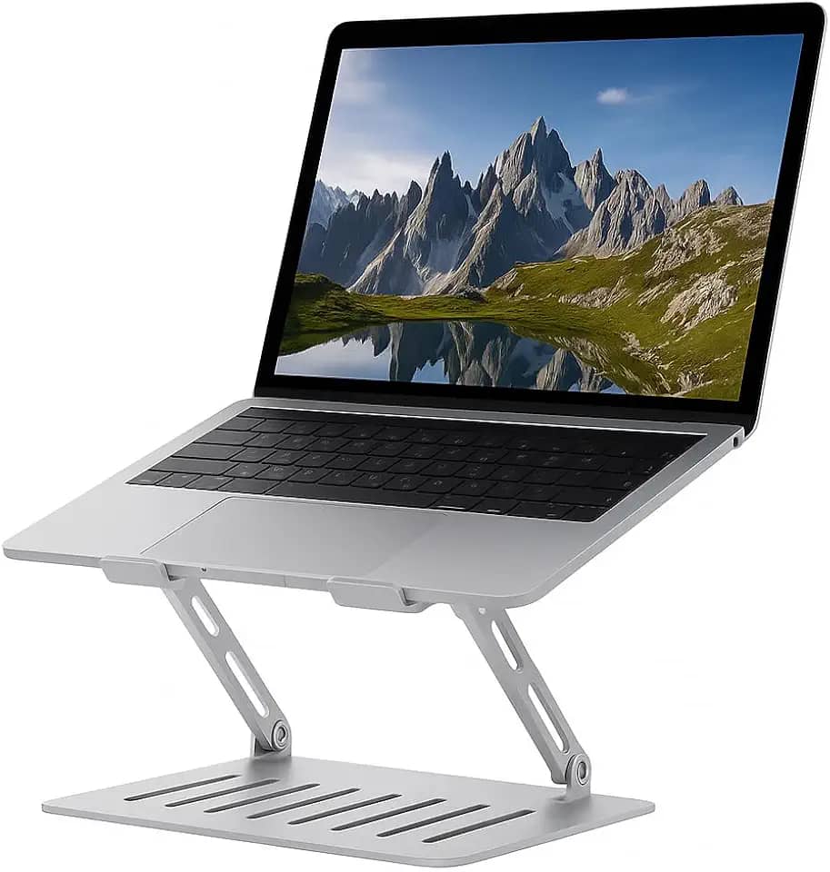 Suporte para Notebook de Aço - Ajustável e ventilado compativel com Notebook e Mackbook até 16.0" Ideal para Estudos e Homeofice - Auxilia a postura melhorando a produtividade e foco no trabalho.